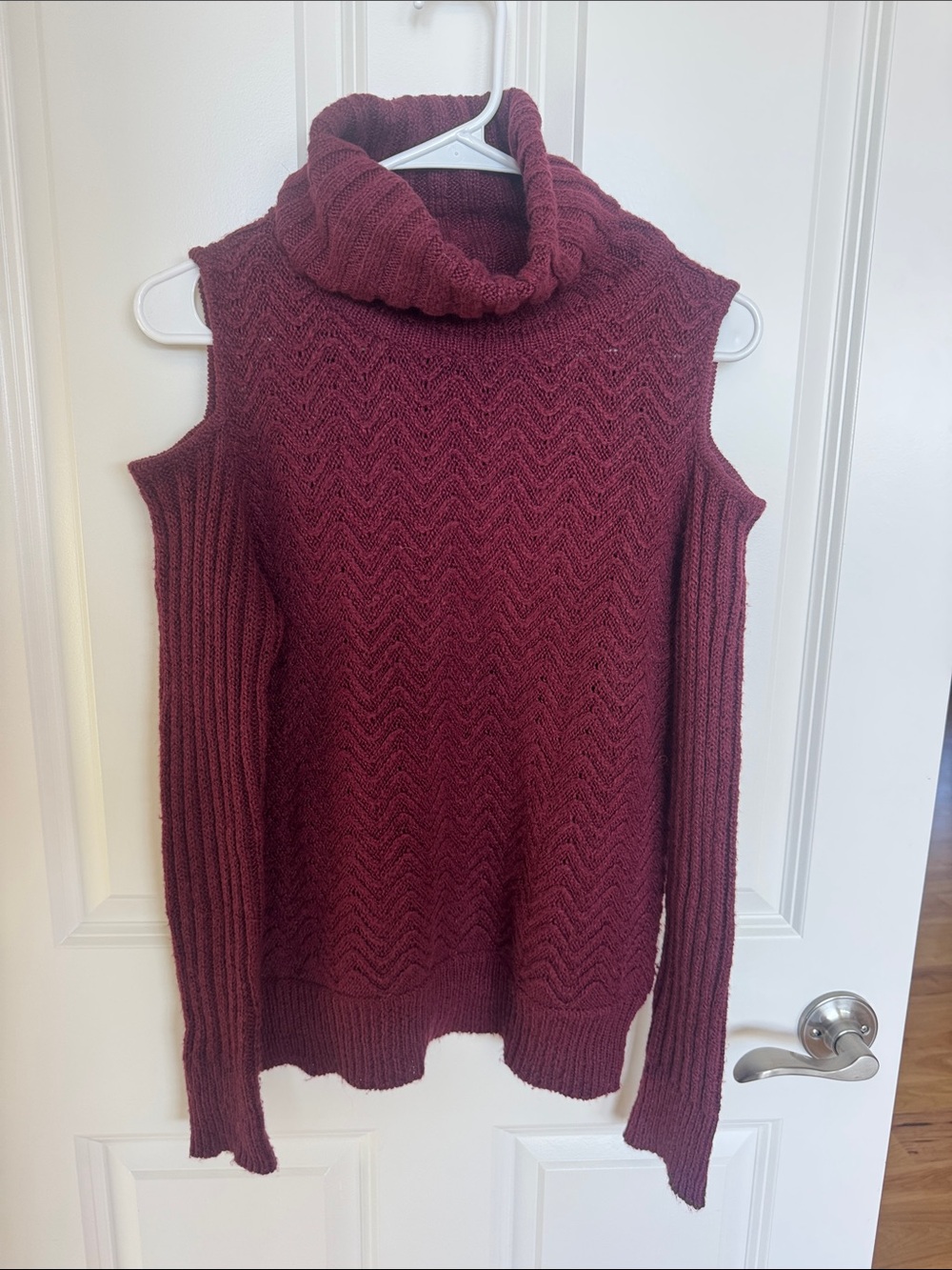 Cold Shoulder Turtleneck Sweater